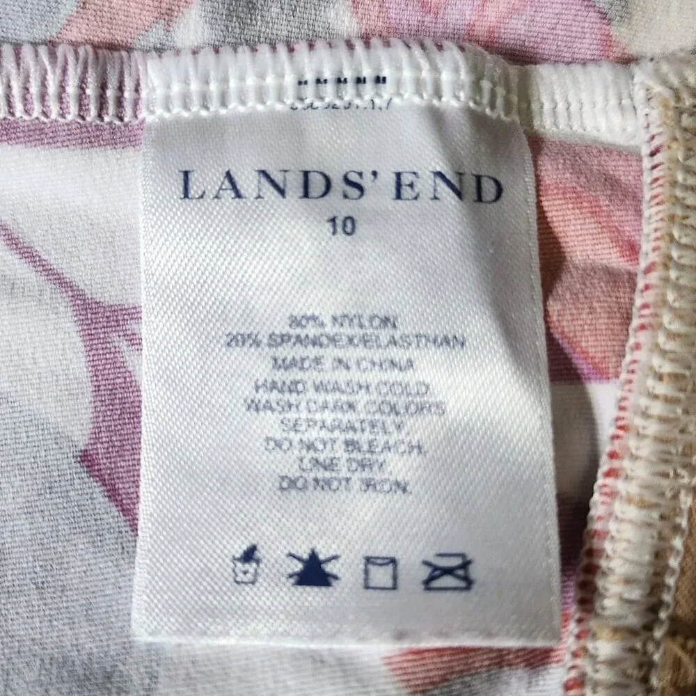 Lands' End Women's Tropical Floral Halter Tankini Top - Size 10‎ Purple Coral